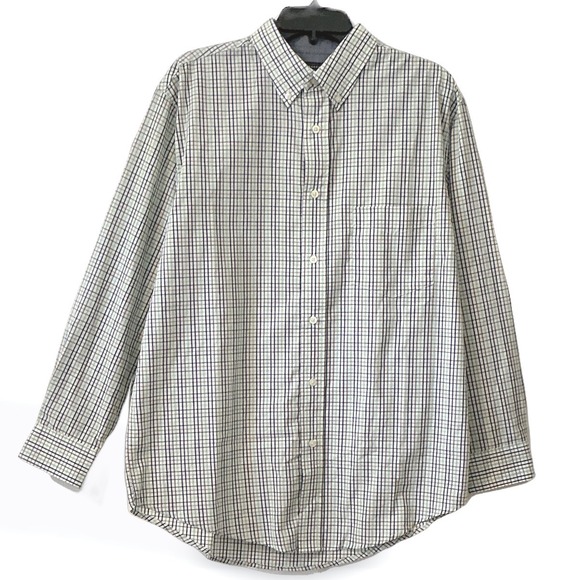 Saddlebred Other - Saddlebred Mens Medium Long Sleeve Tattersall Check Button Down Shirt Blue Green